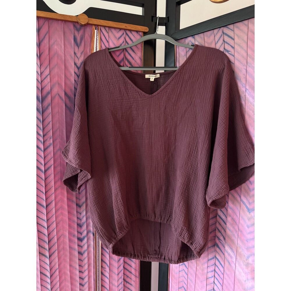 Suunday Gauze Dolman Top NWT Plum - Picture 6 of 14